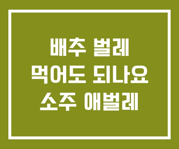 배추 벌레 먹어도 되나요 소주 애벌레