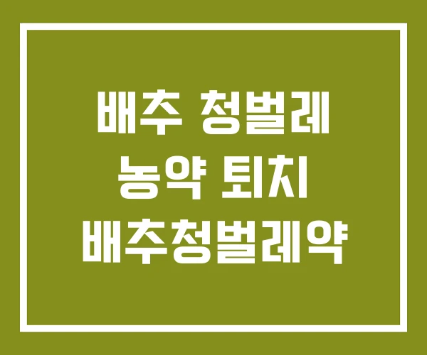 배추 청벌레 농약 퇴치 배추청벌레약