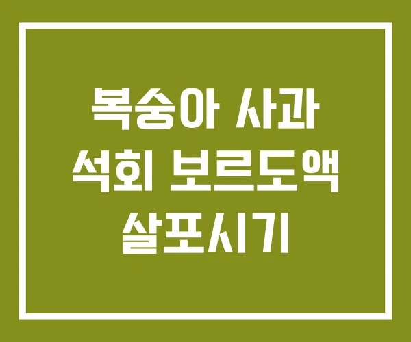 복숭아 사과 석회 보르도액 살포시기