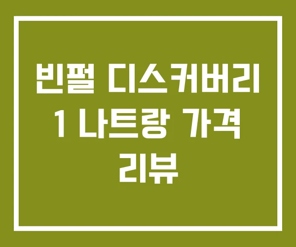 빈펄 디스커버리 1 나트랑 가격 리뷰