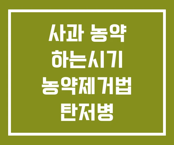 사과 농약 하는시기 농약제거법 탄저병 사과 농약 하는시기 농약제거법 탄저병