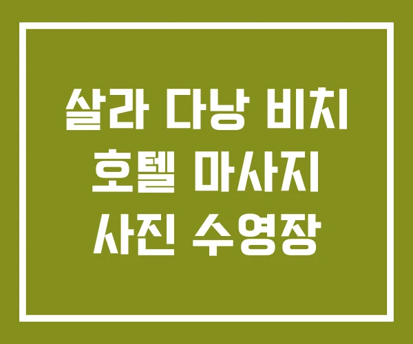 살라 다낭 비치 호텔 마사지 사진 수영장