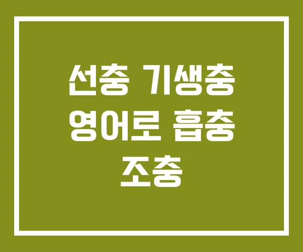 선충 기생충 영어로 흡충 조충