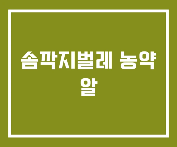 솜깍지벌레 농약 알