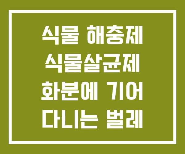 식물 해충제 식물살균제 화분에 기어 다니는 벌레