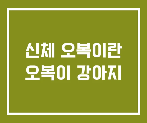 신체 오복이란 오복이 강아지