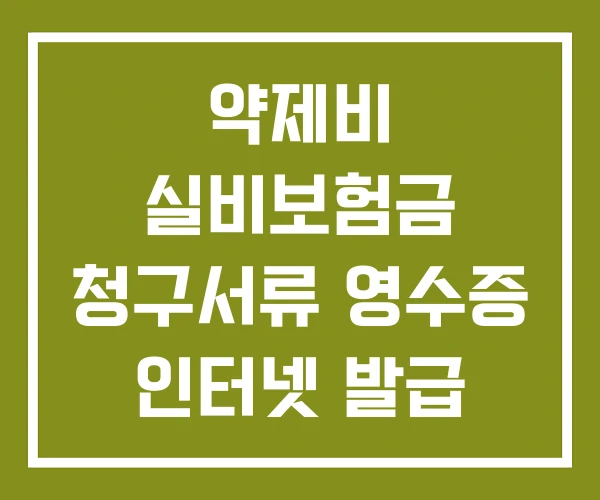 약제비 실비보험금 청구서류 영수증 인터넷 발급