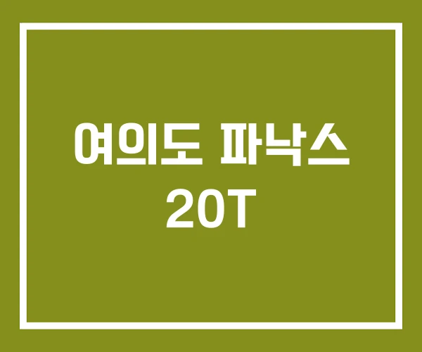 여의도 파낙스 20T