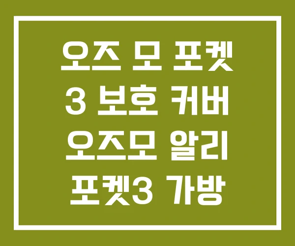 오즈 모 포켓 3 보호 커버 오즈모 알리 포켓3 가방