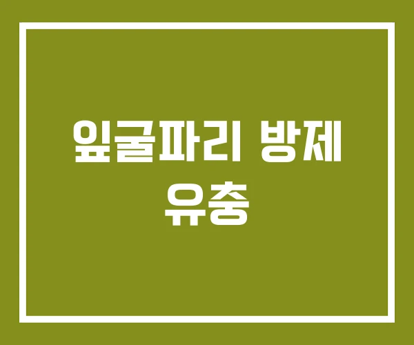 잎굴파리 방제 유충