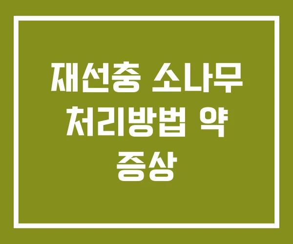 재선충 소나무 처리방법 약 증상