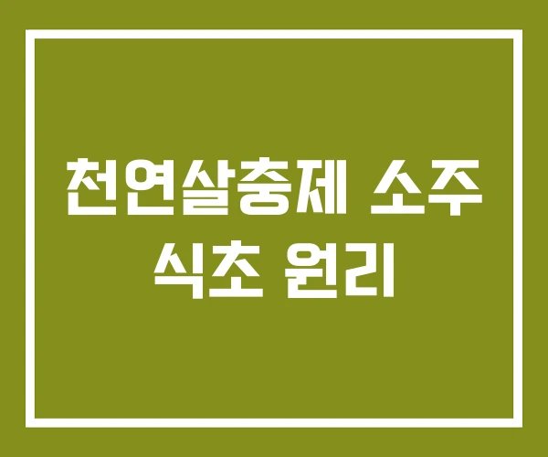천연살충제 소주 식초 원리 천연살충제 소주 식초 원리