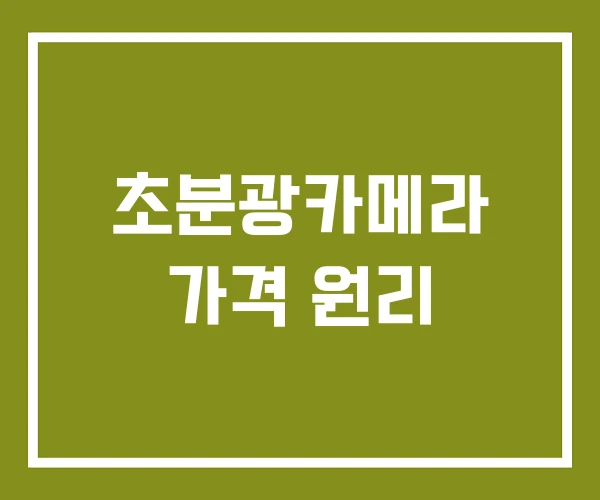 초분광카메라 가격 원리