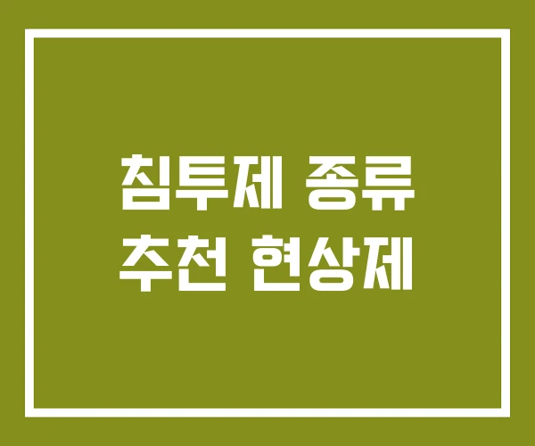 침투제 종류 추천 현상제
