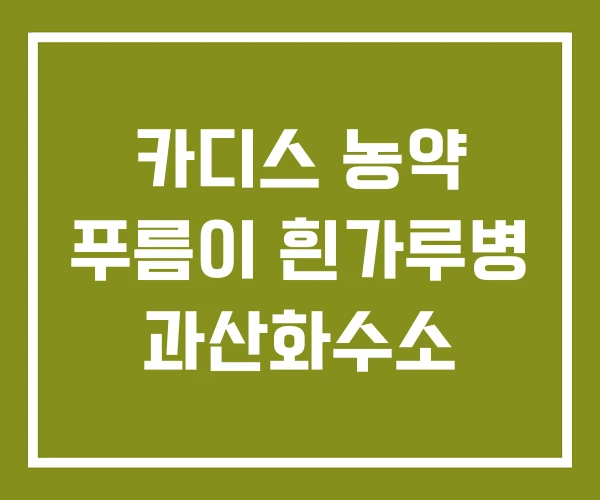 카디스 농약 푸름이 흰가루병 과산화수소