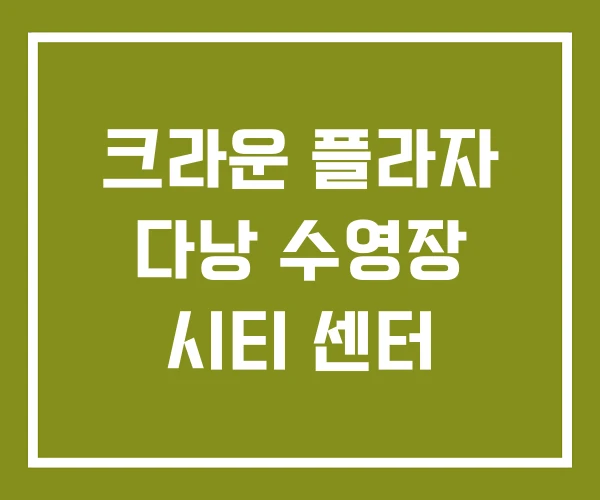 크라운 플라자 다낭 수영장 시티 센터