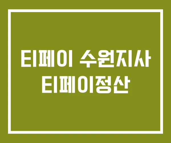 티페이 수원지사 티페이정산