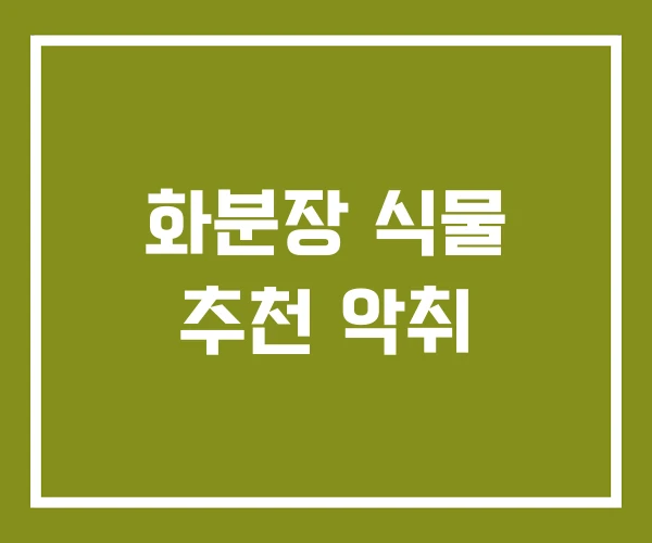 화분장 식물 추천 악취 화분장 식물 추천 악취
