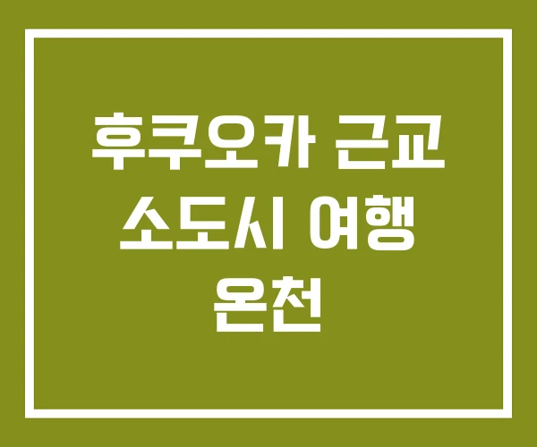 후쿠오카 근교 소도시 여행 온천 후쿠오카 근교 소도시 여행 온천