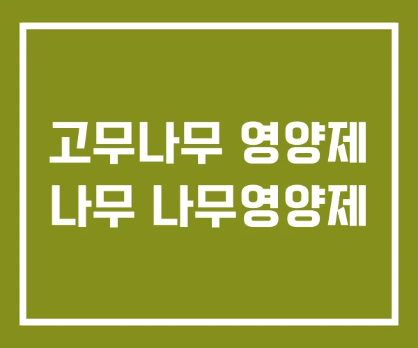 고무나무 영양제 나무 나무영양제