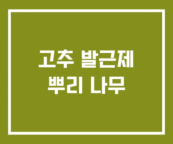 고추 발근제 뿌리 나무