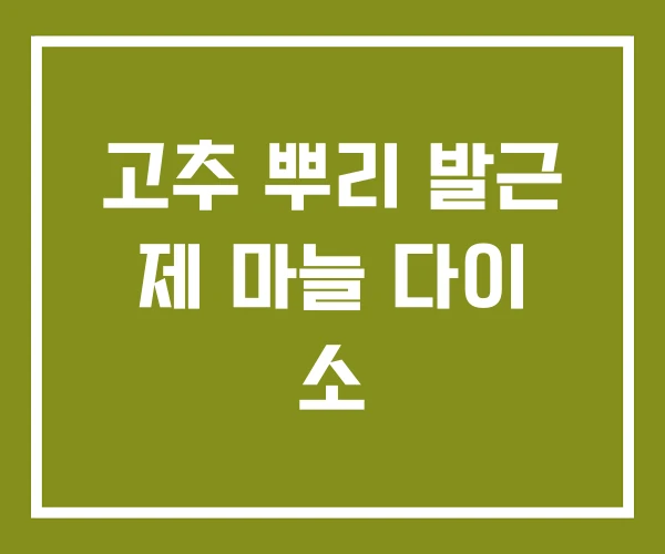 고추 뿌리 발근 제 마늘 다이 소