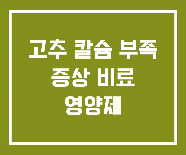 고추 칼슘 부족 증상 비료 영양제