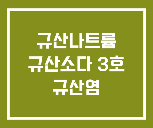 규산나트륨 규산소다 3호 규산염