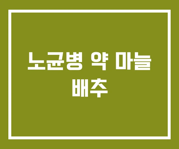 노균병 약 마늘 배추