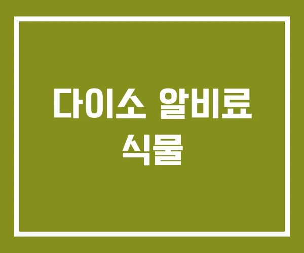 다이소 알비료 식물