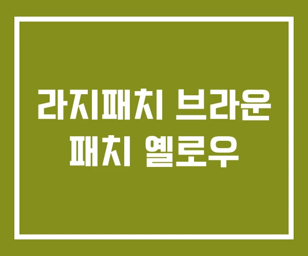 라지패치 브라운 패치 옐로우