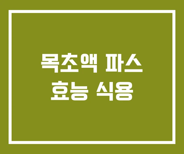 목초액 파스 효능 식용