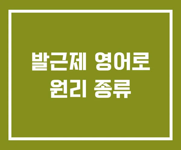 발근제 영어로 원리 종류 발근제 영어로 원리 종류