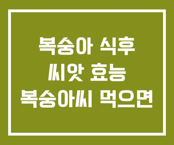 복숭아 식후 씨앗 효능 복숭아씨 먹으면