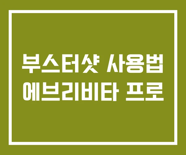 부스터샷 사용법 에브리비타 프로 부스터샷 사용법 에브리비타 프로