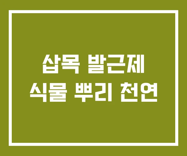 삽목 발근제 식물 뿌리 천연