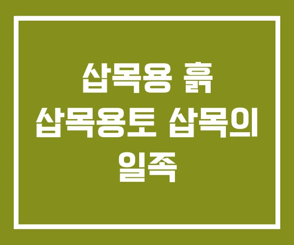 삽목용 흙 삽목용토 삽목의 일족