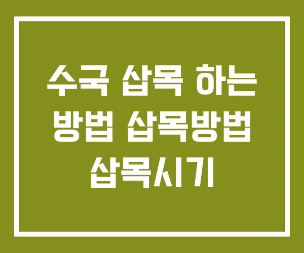 수국 삽목 하는 방법 삽목방법 삽목시기
