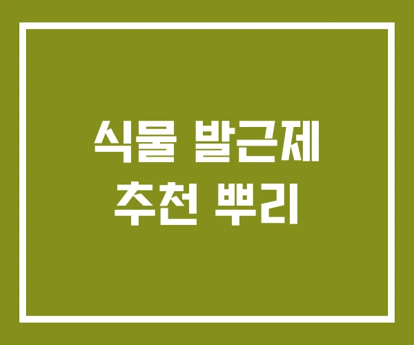 식물 발근제 추천 뿌리
