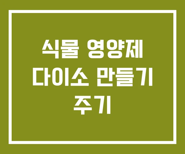 식물 영양제 다이소 만들기 주기