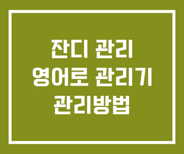 잔디 관리 영어로 관리기 관리방법 잔디 관리 영어로 관리기 관리방법