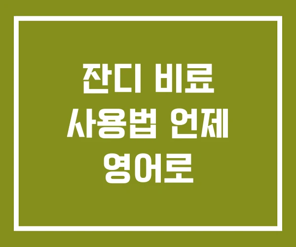 잔디 비료 사용법 언제 영어로