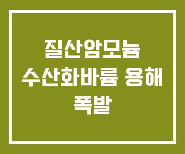질산암모늄 수산화바륨 용해 폭발
