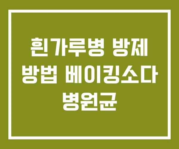 흰가루병 방제 방법 베이킹소다 병원균