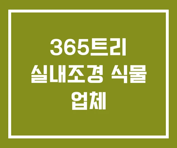 365트리 실내조경 식물 업체