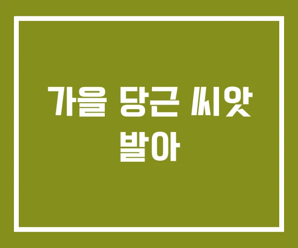 가을 당근 씨앗 발아