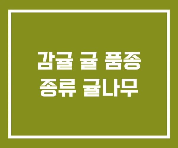 감귤 귤 품종 종류 귤나무