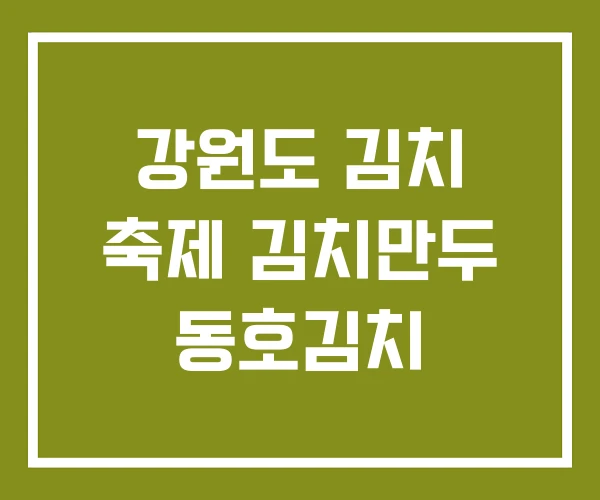 강원도 김치 축제 김치만두 동호김치