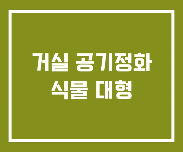 거실 공기정화 식물 대형