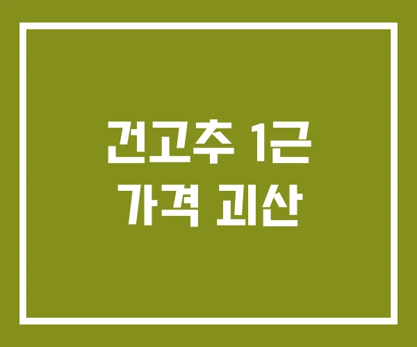 건고추 1근 가격 괴산